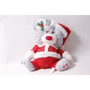 1980s Fisher-Price Puffalump Christmas Mouse Stuffed Animal ~ 260420-WH 1081